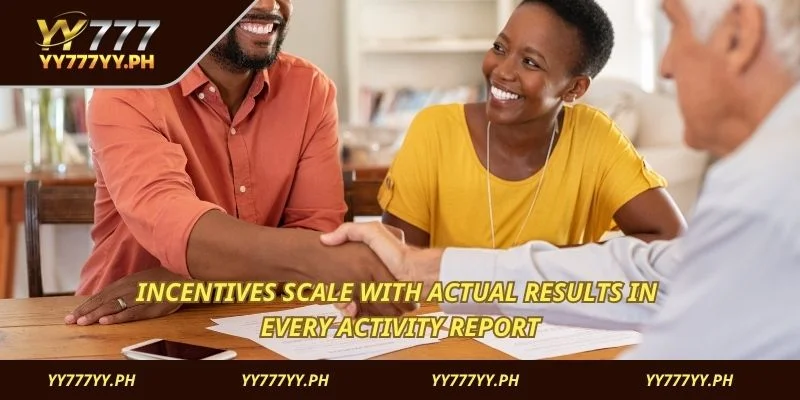 Incentives scale with actual results in every activity report